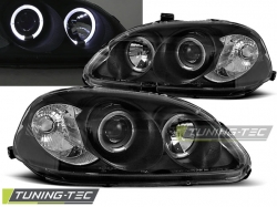 Tuning-Tec přední čirá světla Angel Eyes Black - Honda Civic 6G EK (96 - 98)