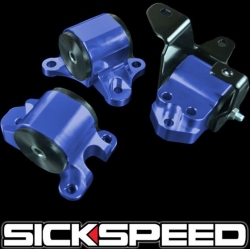 Sickspeed modrá sada uložení motoru (3 šrouby) - Honda Civic 6G EK EJ (96 - 00)