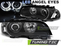 Tuning-Tec přední čirá světla LED Angel Eyes Black - BMW 3 E46 Coupe / Cabrio (99 - 03)