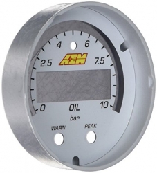 AEM stříbrný rámeček s bílým podkladem pro digitální budík tlaku oleje - 52mm X-Series
