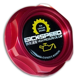Sickspeed hliníkové víčko Type A - Mazda MX5, RX7, RX8, 3, 6 atd. - kopie, barva červená
