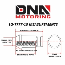 DNA odlehčené matice na kola JDM Racing 20ks