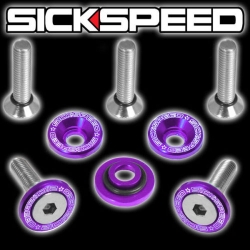Sickspeed sada fialových šroubků a podložek na ventilové víko - Honda Civic / Del Sol / Integra / Prelude