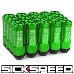 Sickspeed 3-dílné kolové matice 50mm - zelené