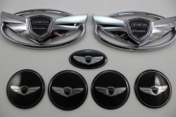 KDM 7ks sada emblémů Genesis Wing - Hyundai Genesis Coupe (10 - 15), barva chróm