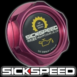 Sickspeed hliníkové víčko Type A - Mazda MX5, RX7, RX8, 3, 6 atd., barva růžová