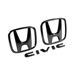 Honda OEM sada emblémů JDM Black Chrome - Honda Civic FK7 Sport (17+)