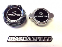 VMS Racing Mazdaspeed Gunmetal olejové a chladičové hliníkové víčko Mazda - MX5, RX8, 323, 3 atd.