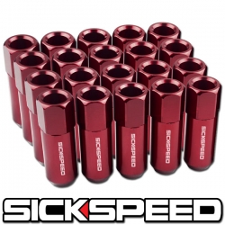 Sickspeed ocelové kolové matice 60mm Tuner M12x1,5 - červené