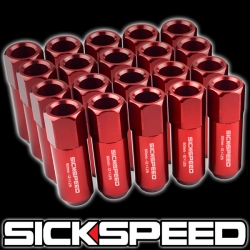 Sickspeed ocelové kolové matice 60mm Tuner - červené