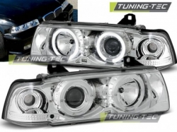 Tuning-Tec přední čirá světla Chrome Angel Eyes - BMW 3 E36 Coupe / Cabrio (90 - 99)