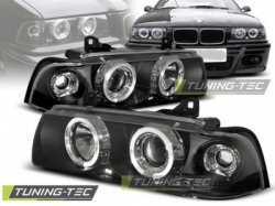 Tuning-Tec přední čirá světla Black Angel Eyes - BMW 3 E36 Coupe / Cabrio (90 - 99)