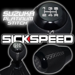 Sickspeed kožená hlavice řadící páky Suzuka 5 rychl. - platinová
