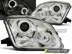Tuning-Tec přední čirá světla Angel Eyes Chrome - Honda Prelude 5G (97 - 01)