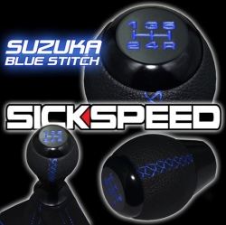 Sickspeed kožená hlavice řadící páky Suzuka 5 rychl. - modrá