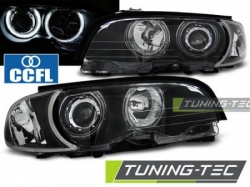 Tuning-Tec přední čirá světla CCFL Angel Eyes Black - BMW 3 E46 Coupe / Cabrio (99 - 03)