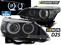 Tuning-Tec přední čirá světla CCFL D2S Dual Black - BMW 5 E60 / E61 (03 - 04)
