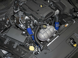 aFe Power Bladerunner modré potrubí k mezichladiči - Ford Mustang 2.3 EcoBoost (15+)