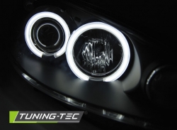 Tuning-Tec přední čirá světla CCFL Angel Eyes Black - Peugeot 206