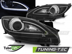 Tuning-Tec přední čirá světla Tube Light Black - Mazda 3 Hatchback (09 - 13)
