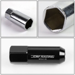 DNA odlehčené 60mm matice na kola JDM Racing 20ks - M12x1.5 Black