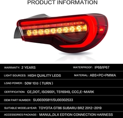 Spyder zadní LED sekvenční světla - Toyota GT86 / Subaru BRZ
