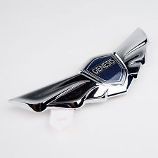 OEM Hyundai logo Genesis Wing Black Chrome - Hyundai Genesis 