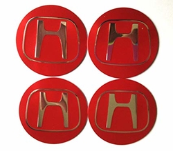 EUK středové krytky 60mm - Logo Honda, červené, 56mm