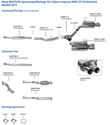 Bastuck výfukový systém - Subaru Impreza WRX STi Sedan (11 - 18)
