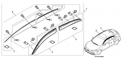 Honda OEM deflektory (ofuky) oken - Honda Civic X FK8 Hatchback (17+)