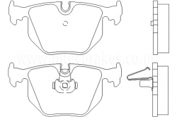 MTEC zadní brzdové destičky Mintex - BMW 3 E46 330d (01 -05)