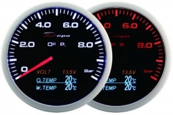 DEPO Racing přídavný budík WA 4in1 - Tlak turba, tlak oleje, teplota oleje, voltmetr