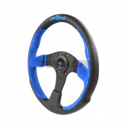 Personal semišový / kožený závodní volant Blue Pole Postition - 350mm