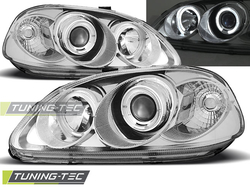 Tuning-Tec přední čirá světla Angel Eyes Chrome - Honda Civic 6G EK (99 - 00)