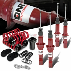 DNA červené sportovní tlumiče a snížené stavitelné pružiny - Honda Civic 5G / Del Sol / Integra (92 - 01)