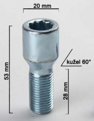 Japan Racing šrouby 28mm na kola - ve stříbrné barvě M14