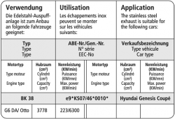 Bastuck výfukový systém - Hyundai Genesis Coupe 3.8 V6 (10 - 14)