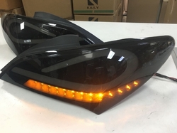 SuperLux LED Full Black Smoke sekvenční zadní světla - Hyundai Genesis Coupe