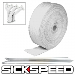 Sickspeed termo páska na výfukové potrubí - 15 metrů, barva bílá