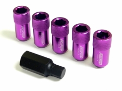 Arospeed odlehčené matice na kola Tuner Hex 20ks - Purple