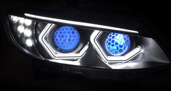 BAVGruppe LED hex kruhy VISION a LED mračítka  - BMW 3 E92 (06 - 08) / M3 (07 - 13)