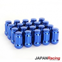 Japan Racing JN2 odlehčené matice na kola Short uzavřený konec - barva modrá