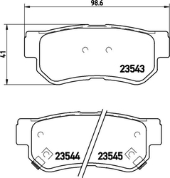 MTEC zadní brzdové destičky Mintex - Hyundai Sonata (01 - 11)