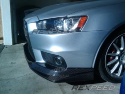 Rexpeed karbonový lip V-Style pod přední nárazník - Mitsubishi Lancer EVO X (08+)