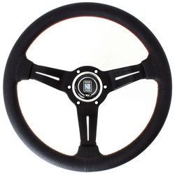 Nardi kožený závodní volant Deep Corn Black Red - 330mm