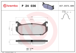 Brembo zadní brzdové destičky - Mazda MX-6
