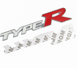 JDM logo Type-R White - Honda Civic, Accord, Prelude, S2000, atd.