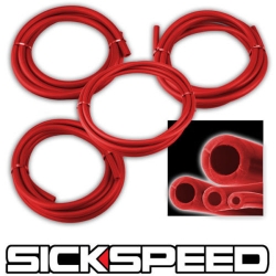 Sickspeed univerzální silikonové hadice - 3 metry, červené