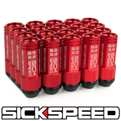 Sickspeed 3-dílné kolové matice 50mm (středová část) 20ks - červené