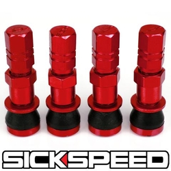 Sickspeed hliníkové ventilky na kola - sada 4ks, červené